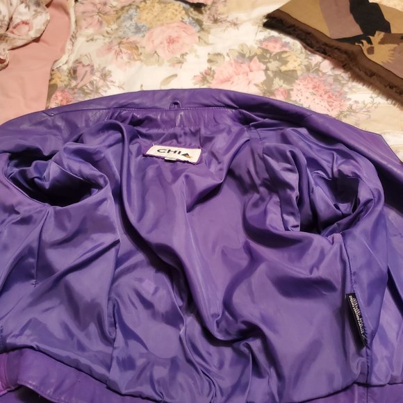 Leather and Suede Bomber Jacket and Skirt - Picture 6 of 7